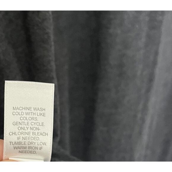 J Jill Gray Floral Embroidered Button Shirt Size L Charcoal Gray Boho Peasant - Picture 8 of 8